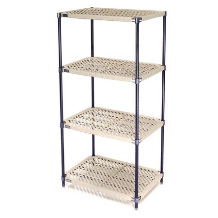 NEXEL Vented Plastic Shelving, Nexelon Finish, 60x24x63 PM24606N